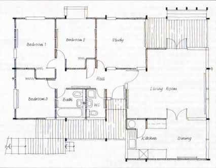 A Plan of a Segal Method House, highlighting the modular wall system